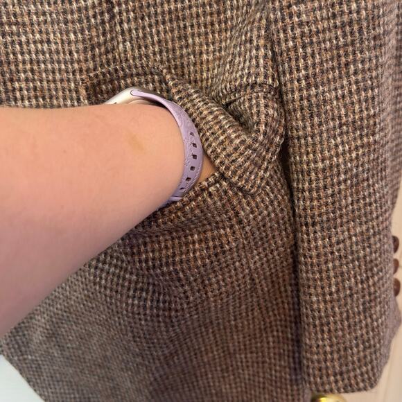 Handwoven Men’s Harris Tweed 100% Scottish Wool Blazer Brown Houndstooth Check - Picture 8 of 9
